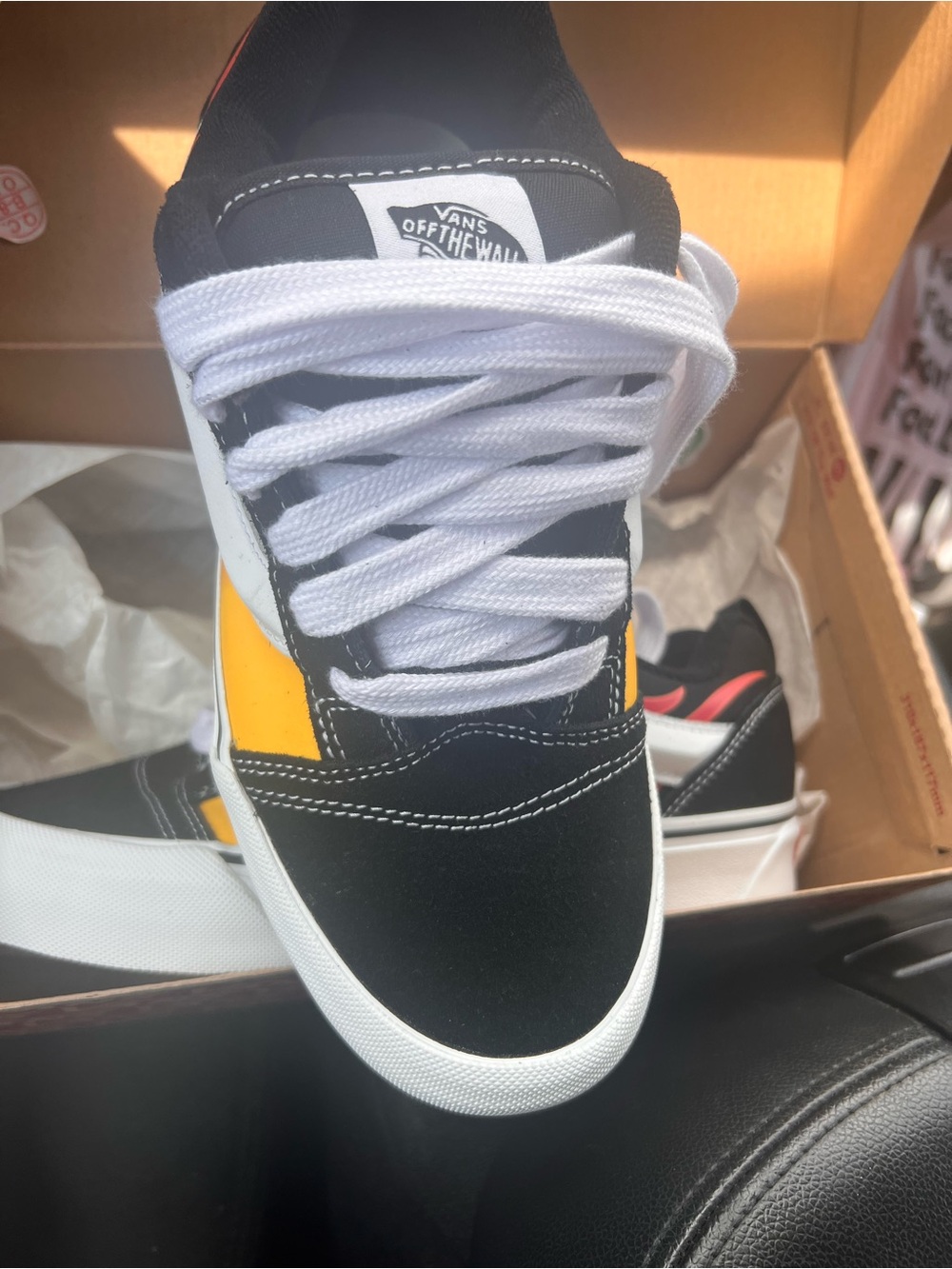 Vans Black, Yellow & White Low-Top Skate Shoe